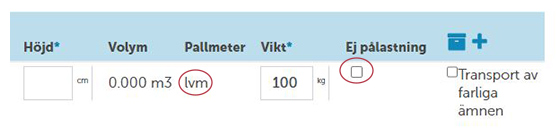 Ej pålastning